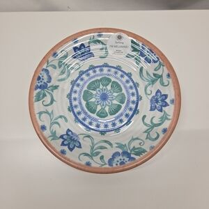 TarHong Rio Turquoise Floral Salad Plate 8.5" Melamine Set of 6